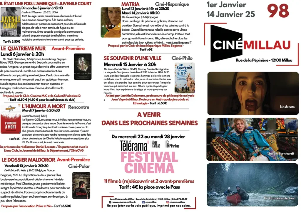 millau programme cinema 010125 02