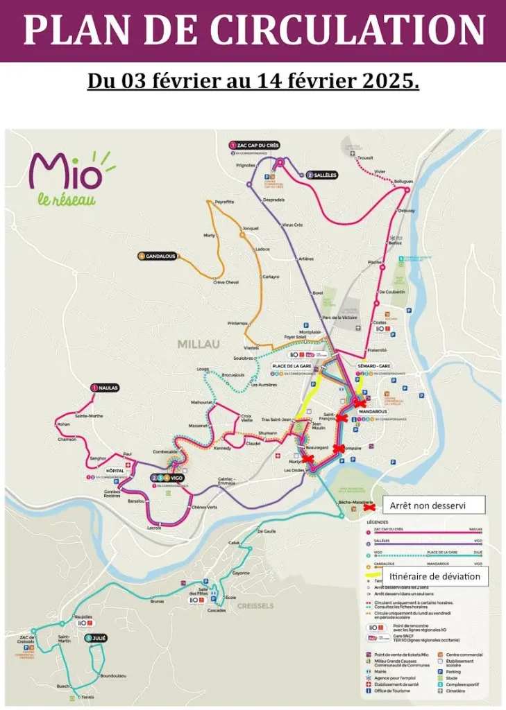 millau travaux plan circulation