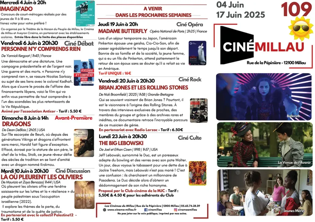 millau programme cinema 040625 1